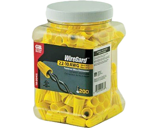 Gardner Bender
WIREGARD YELLOW, GB-4, MEDIUM JAR; 200/JAR WIRE CONNECTORS