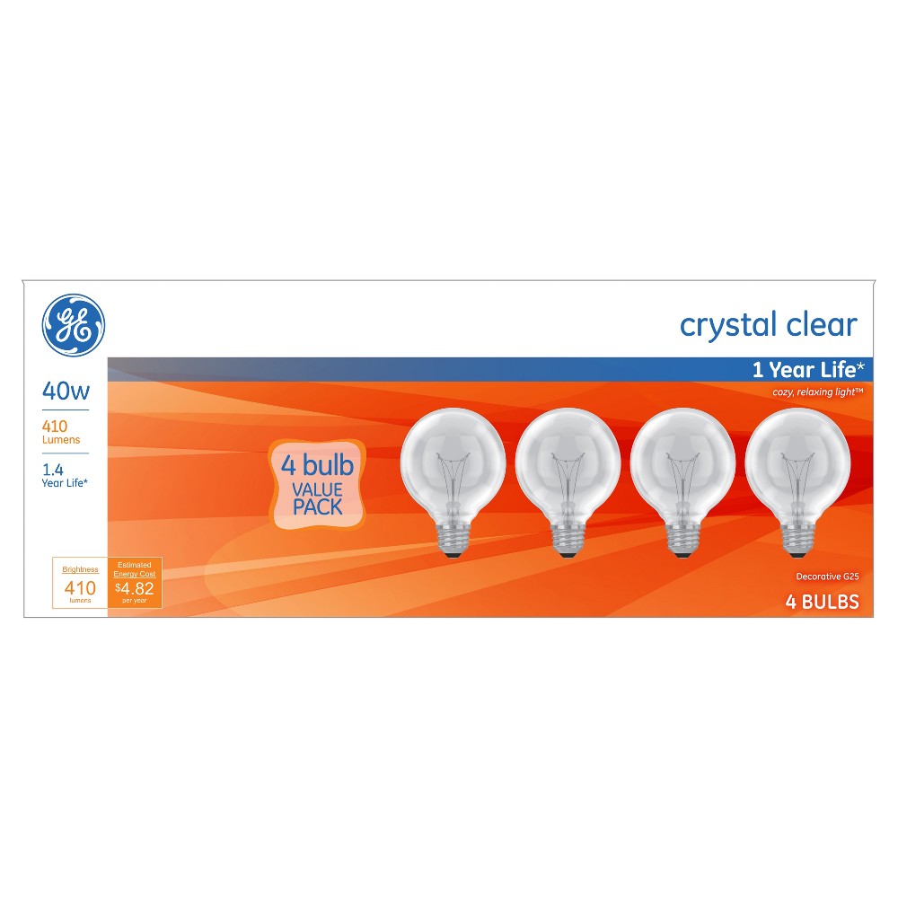G25 40w clear 4 pk.