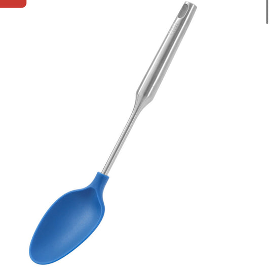 Blue solid spoon silicone