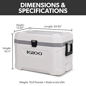 Igloo 54 Qt Marine Ultra Cooler, White
