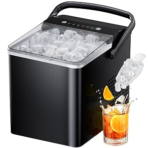Ice Makers Countertop, Ice Maker Machine with Self-Cleaning 1.8L Water Tank Large Ice Basket, Portable Ice Maker Produces 9 Ice Cubes in Just 6 Minutes Ideal for Home Kitchens and RVs