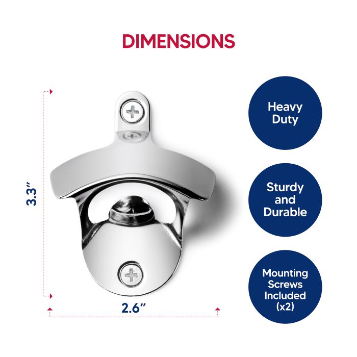 HIC Bar Deluxe Wall-Mount Bottle Opener