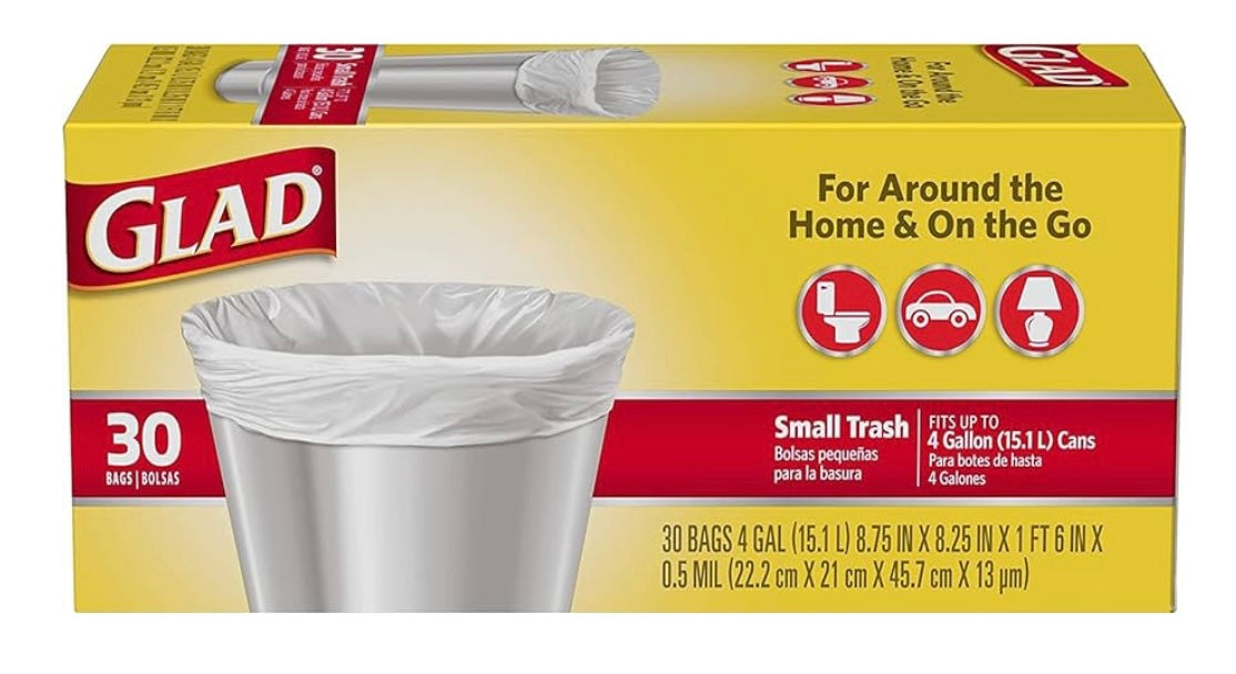GLAD 4Gallon Small Trash Bags 30count
