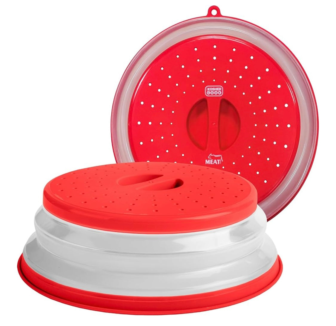 Microwave plate food cover RED meat