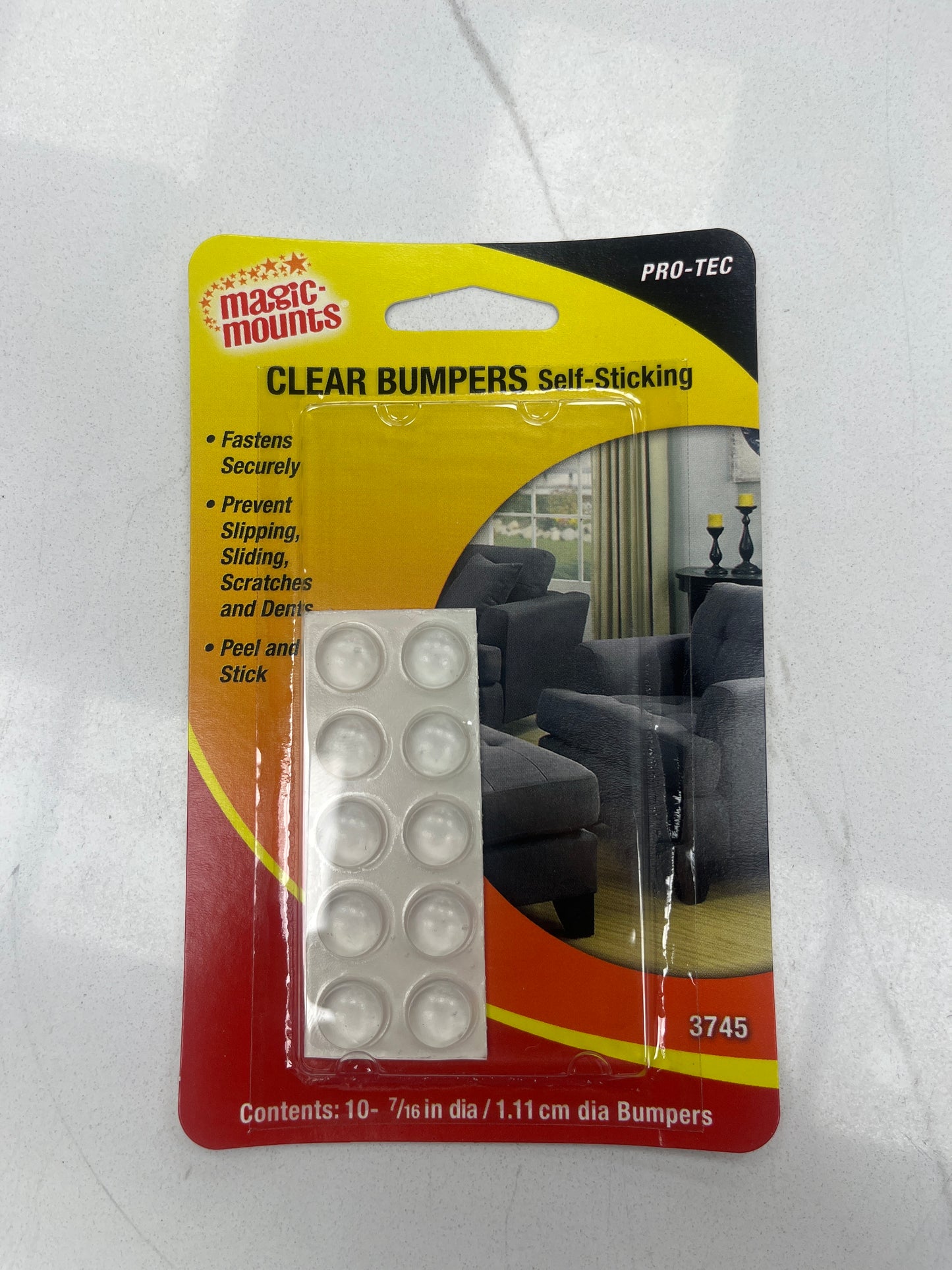 7/16" Clear Bumpers 10ct
