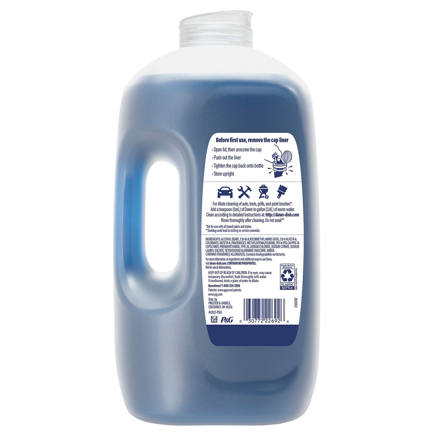 Dawn Platinum Dish Soap Dishwashing Liquid with Grease Removal - Fresh Rain, 90 oz.