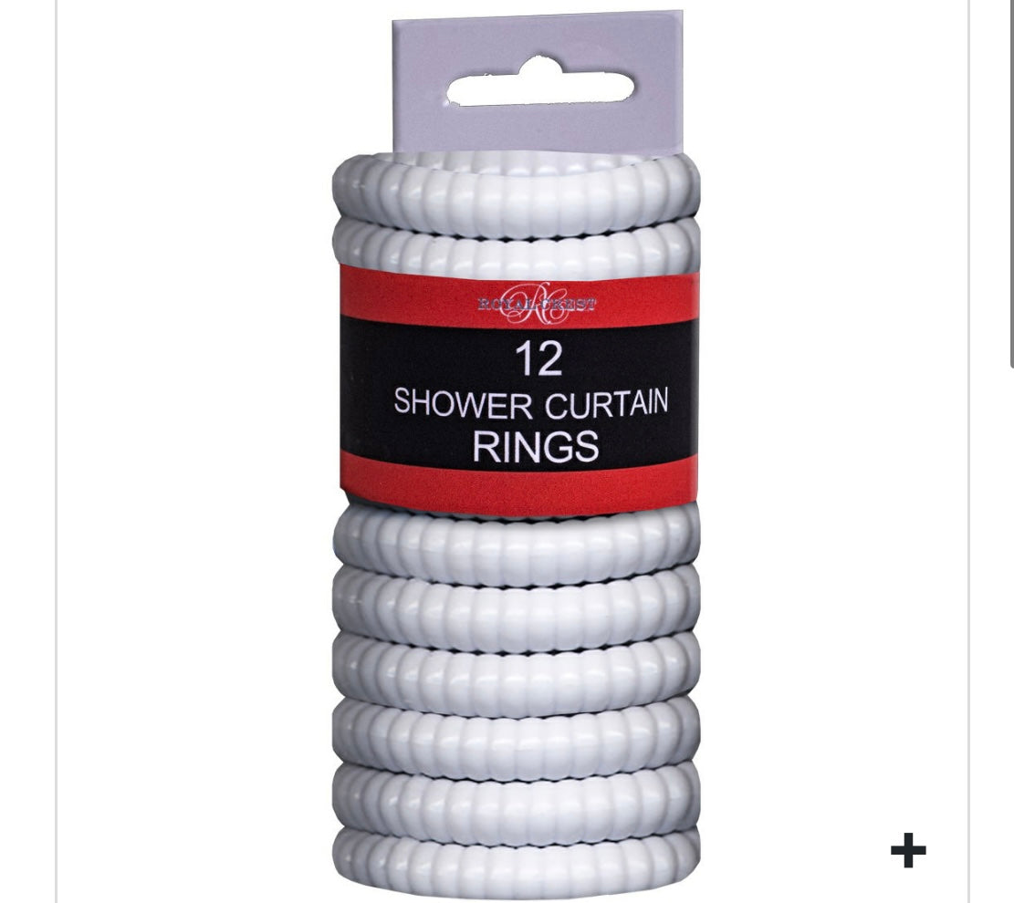 SHOWER HOOKS- 12ct WHITE