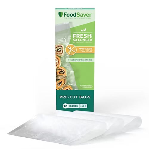 FoodSaver® Gallon Pre-Cut Vacuum Seal Bags, 12 Pack 1 gallon ￼
