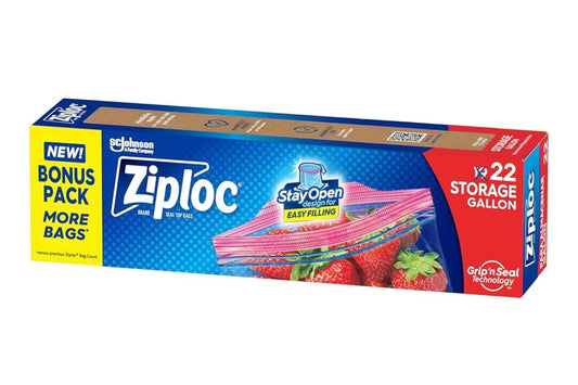 Ziplock storage gallon 22 count