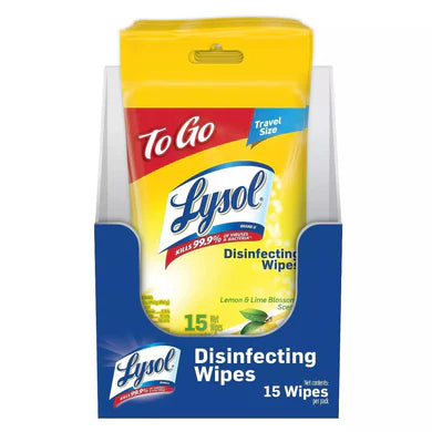 Lysol Disinfecting Wipes - Lemon Lime Blossom To-Go Flatpack - 15ct