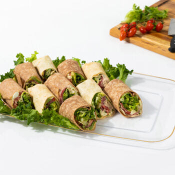 Organic Clear/Gold Rim Trays 18″ x 11″ (2 Count)