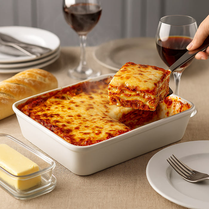 HIC Kitchen Lasagna Pan, White 12x9
