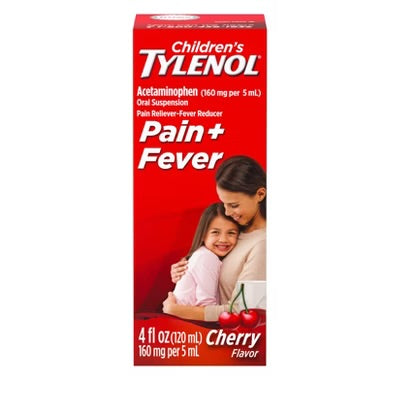 Children's Tylenol Pain + Fever Relief Liquid - Acetaminophen - Cherry - 4 fl oz: Aspirin-Free, Caffeine-Free, Paraben-Free