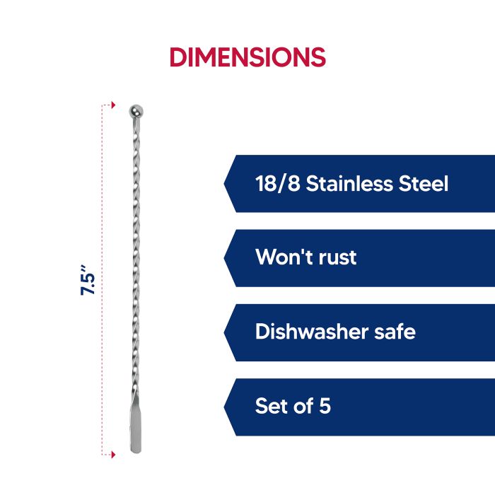 HIC Bar Swizzle Sticks, Set of 5