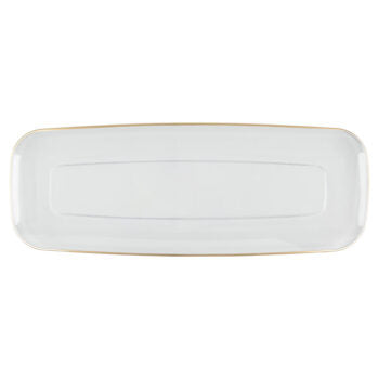 Organic Tray 17.5″ Rectangle Clear/ Gold Rim (2 Count)