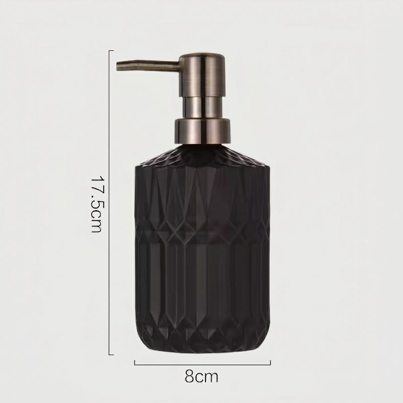 Facet Glass Soap Dispenser: Grey