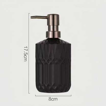 Facet Glass Soap Dispenser: Grey