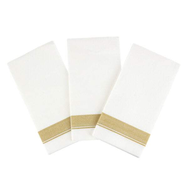 Cloth-Like Dinner Napkins Gold Border