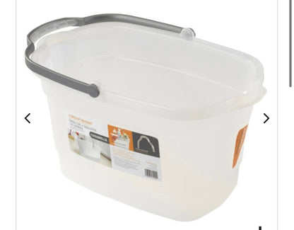 BUCKET RECTANGULAR 4gal – CASABELLA TRANSLUCENT/SILVER