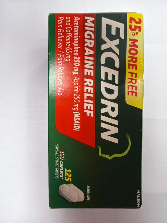 Excedrin Migraine Relief Caplets to Alleviate Migraine Symptoms - 125Count