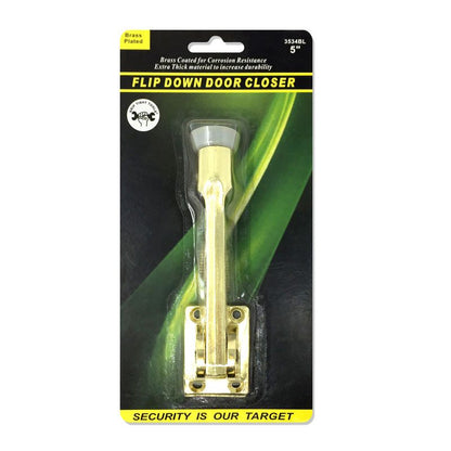 5 In. Brass Plated Commercial Grade Kick Down Doorstop