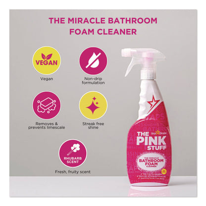 The Pink Stuff The Miracle Bathroom Foam Cleaner, Fruity Scent, 25.4 oz Trigger Spray Bottle
