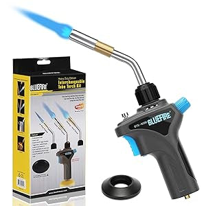 Metal Handle High Intensity Gas Welding Torch Head,Fuel by MAPP MAP PRO Propane, Professional Grade Auto Trigger Start Nozzle For Plumbing,HVAC,Soldering Brazing, Heavy Duty
