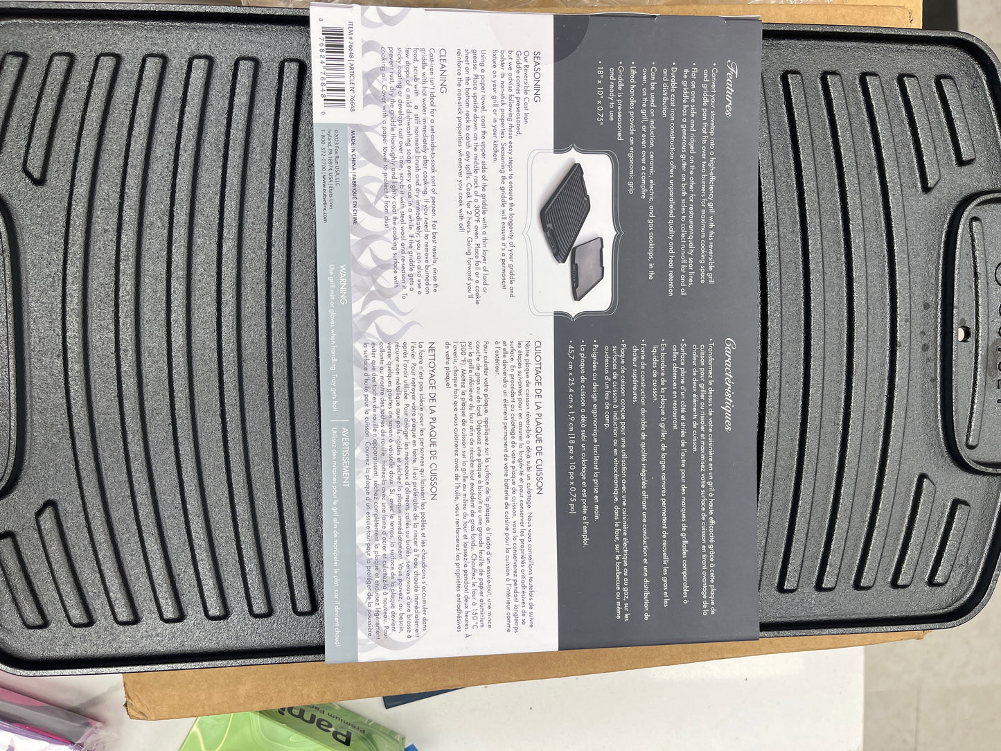 Reversible cast-iron griddle