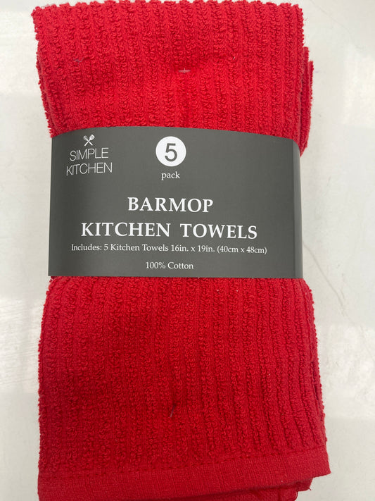 Kitchen Towels Red 5 pack