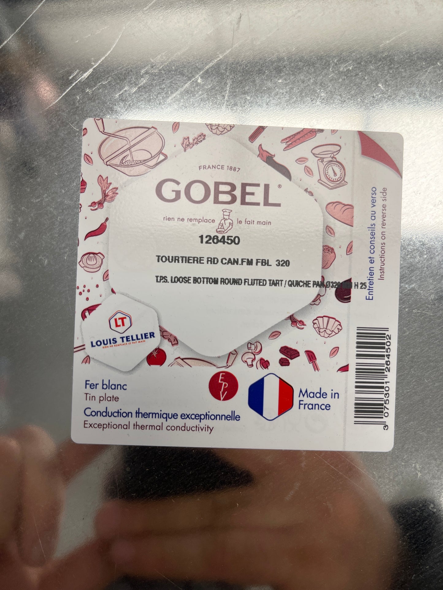 Gobel Quiche Tart Pan Loose bottom Round 12"inch
