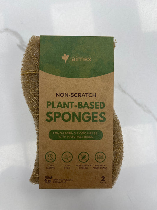 Plant-based sponges non-scratch
