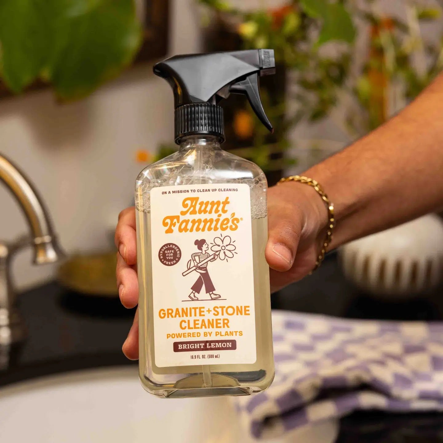 AUNT FANNIES granite plus stone cleaner, bright lemon ￼￼