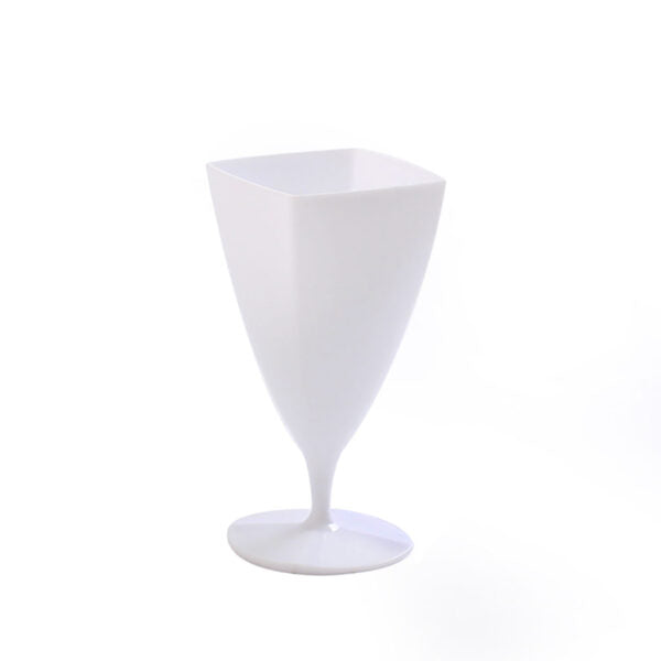 MiniWare Square White Cup On Stem 12 count