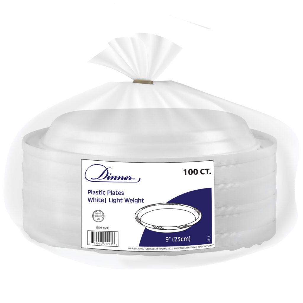 Dinner Collection White 9″ Lunch Plates (100 Count)