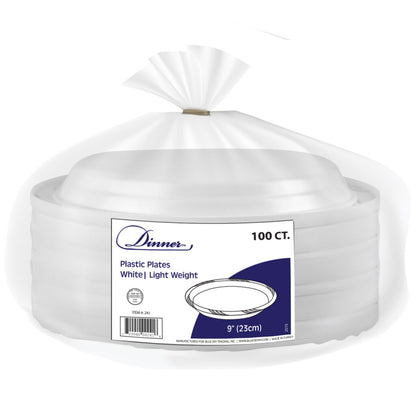 Dinner Collection White 9″ Lunch Plates (100 Count)
