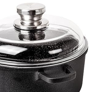 BergHOFF EuroCAST Cast Aluminum Nonstick 11" Stockpot 7qt., Glass Lid