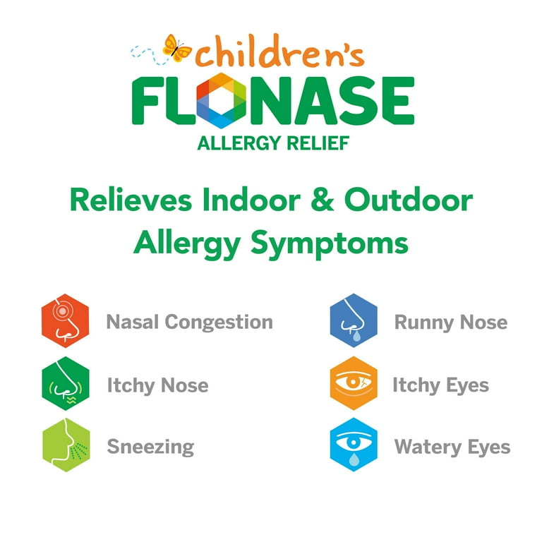 Flonase Children's 24 Hour Non-Drowsy Decongestant Severe Allergy Relief Medicine Nasal Spray, 72 Sprays