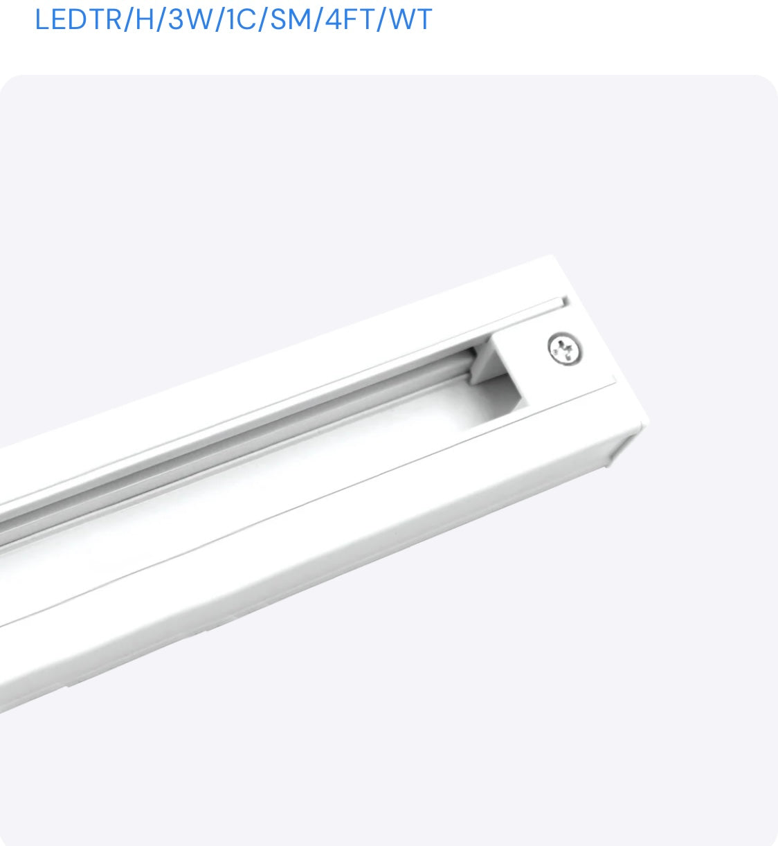 Luxrite LR43804 4' SURFACE MOUNT H-TYPE SINGLE CIRCUIT 3-WIRE TRACK - WHITE FINISH