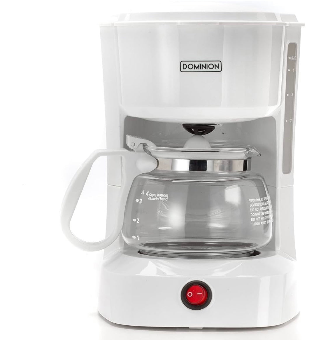 Dominion 4-Cup Coffeemaker Compact Coffee Pot Brewer Machine, Quiet Operation with On / Off LED Indicator Light, Convenient Cord Storage and Auto Pause Feature, Easy Anti-drip Coffeemaker with Coffee