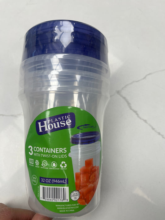 32 oz. Twist Top Contaners 3ct