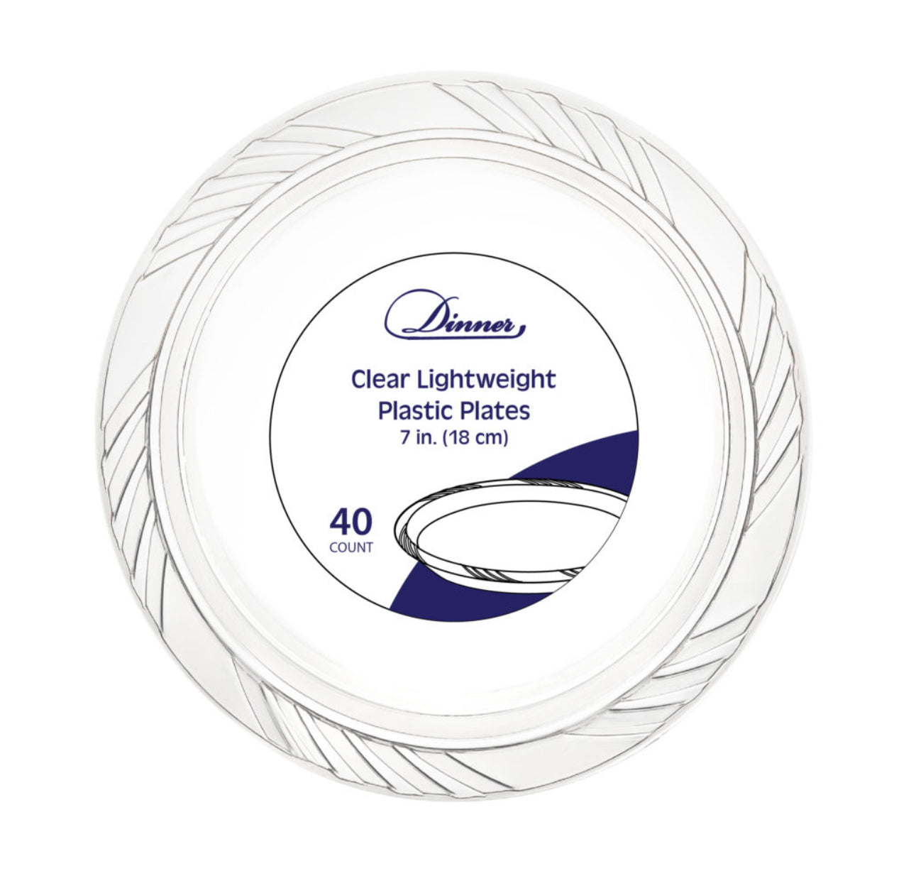 Clear Plastic Plates 7” 40 count