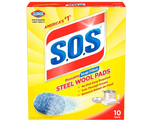S.O.S steel wool pads 10 pads