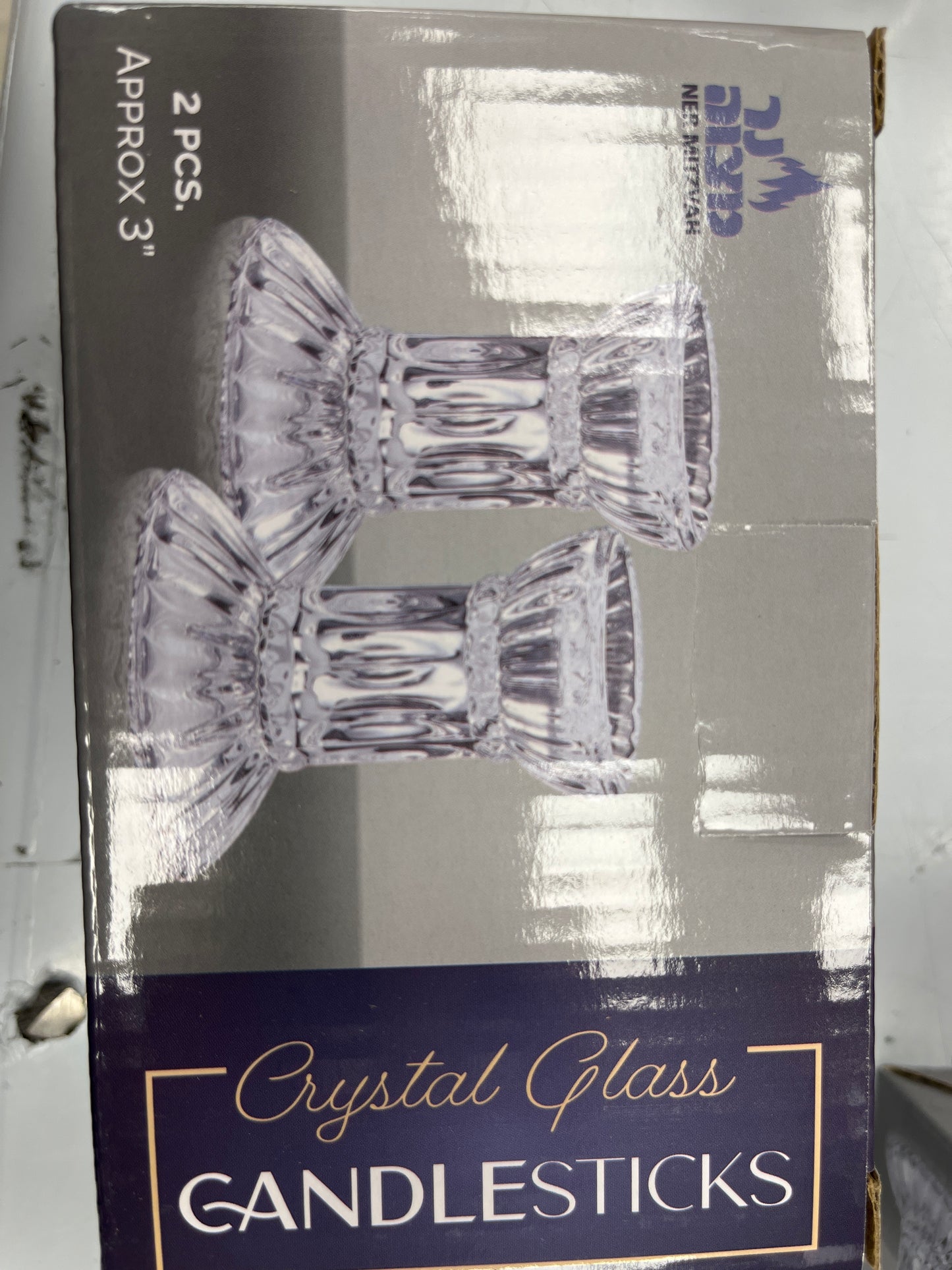 3" Candlestick Set Glass