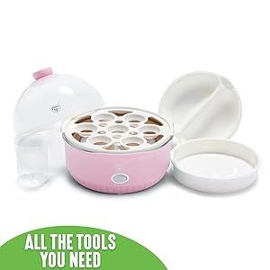 Cookware Company Electric Pink Egg Cooker, Dishwasher Safe, 350