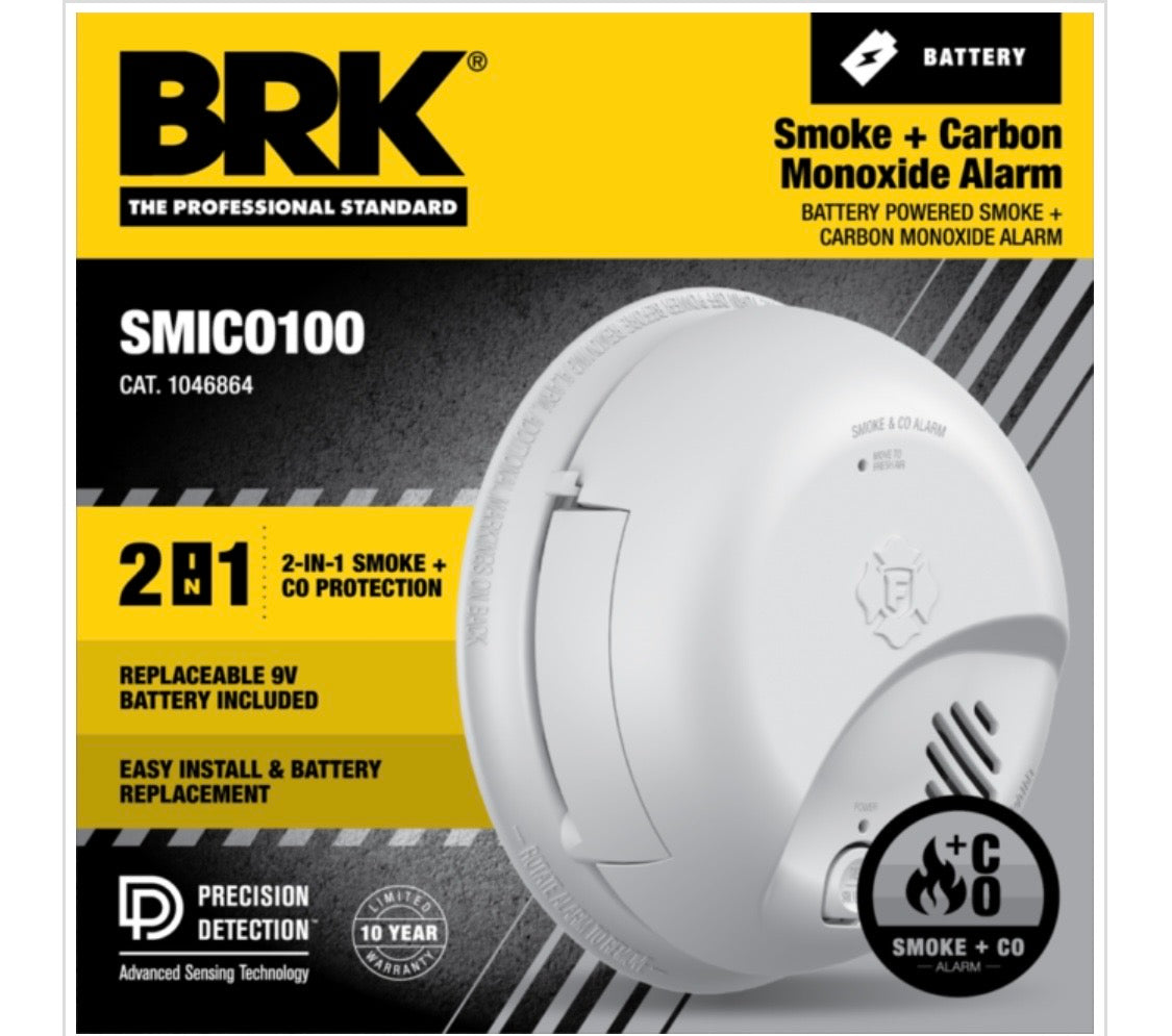 BRK DETECTOR-CARBON/SMOKE COMBO 9v BOXE
