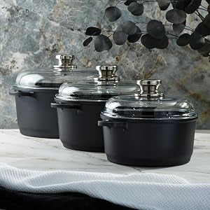 BergHOFF EuroCAST Cast Aluminum Nonstick 11" Stockpot 7qt., Glass Lid