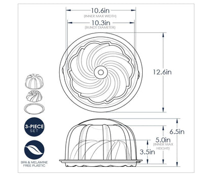 Nordic ware twist lock swirl bundt baking set ￼