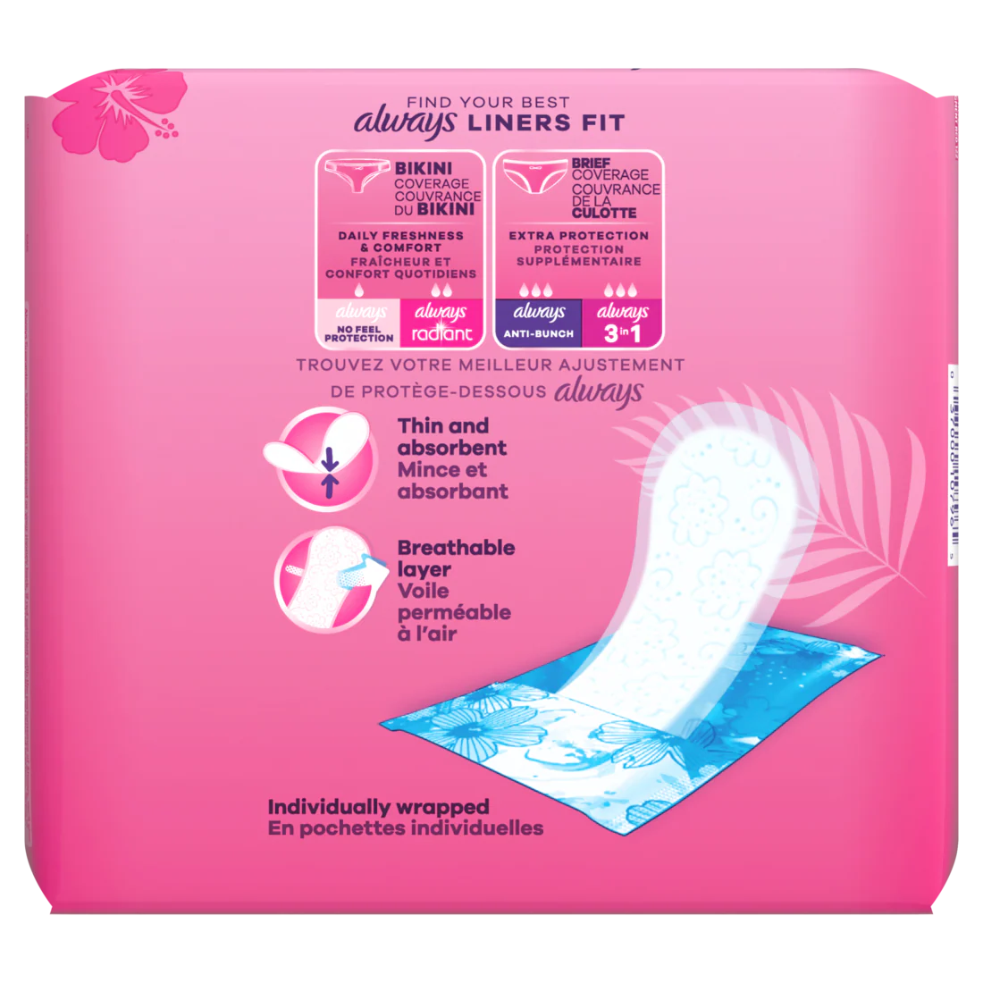Always Thin No Feel Protection Daily Liners Regular Absorbency Unscented - 120ct