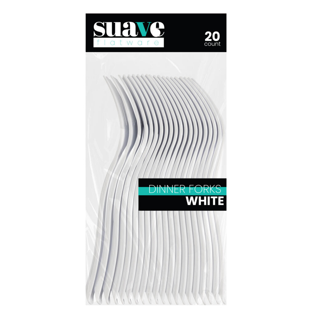 Suave Flatware White Dinner Forks (20 Count)