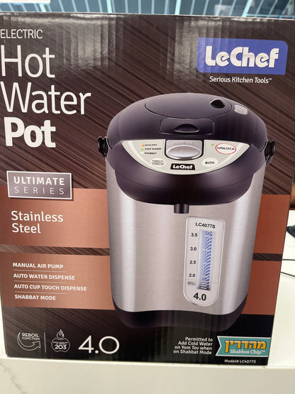 Le'Chef 4.0qt Electric Hot Water Pot with Shabbat Mode Yom Tov Mode